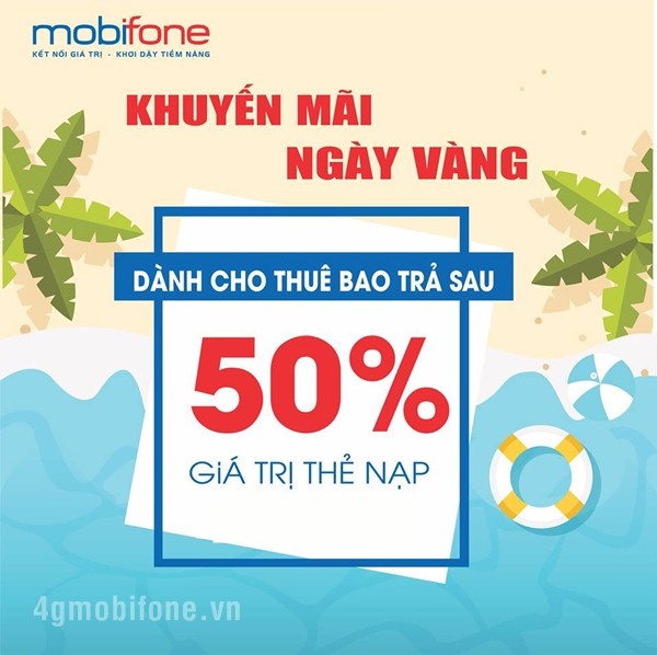 Mobifone khuyến mãi 50% thanh toán cước trả sau ngày 25/8/2018