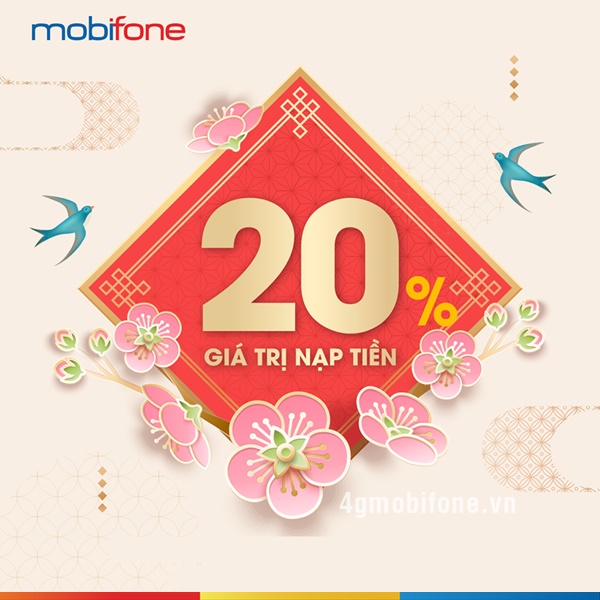 Mobifone khuyến mãi 20% giá trị thẻ nạp ngày vàng 20/2/2019