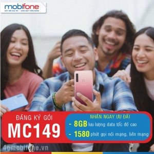 Đăng ký gói MC149 Mobifone nhận 1580 phút gọi và 8GB chỉ 149k