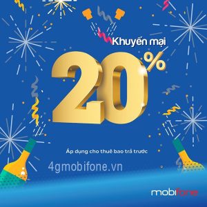 Mobifone khuyến mãi 20% giá trị thẻ nạp ngày 17/1/2020