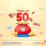 Cuối tháng nhận khuyến mãi thẻ nạp Mobifone 20%-50% duy nhất 30/6/2022