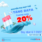 Tậu lưu lượng hấp dẫn với khuyến mãi nạp thẻ tặng data Mobifone ngày 6/7/2022